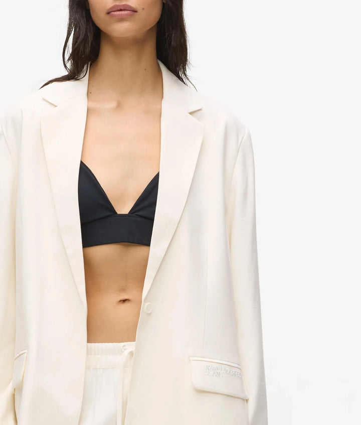 Karl Lagerfeld Tie Waist Women's Blazer | Off White