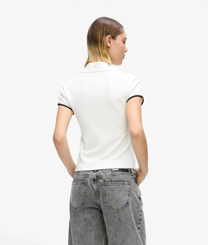 Karl Lagerfels Slim Fit Women's Polo | White