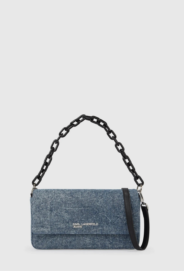 Karl Lagerfeld Denim Chain Top Handle Bag | Washed Denim