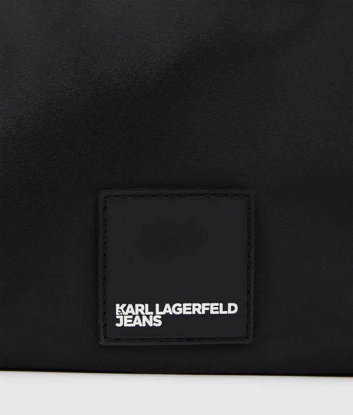 Karl Lagerfeld Nylon Lace up Bucket Bag | Black