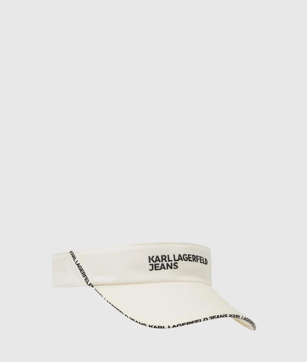 Karl Lagerfeld Nylon Logo Tape Visor | White