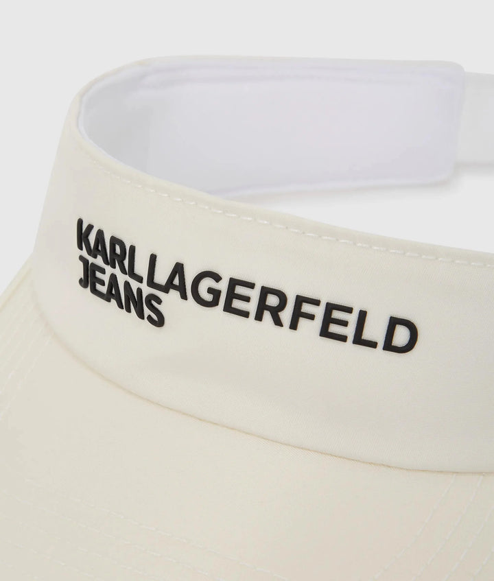 Karl Lagerfeld Nylon Logo Tape Visor | White
