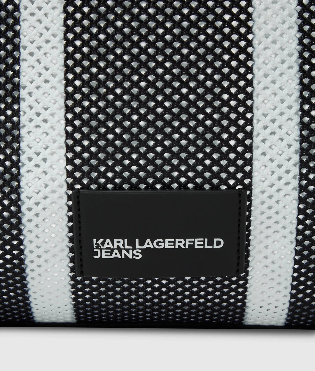 Karl Lagerfeld Striped Mesh Tote Bag | Black/White