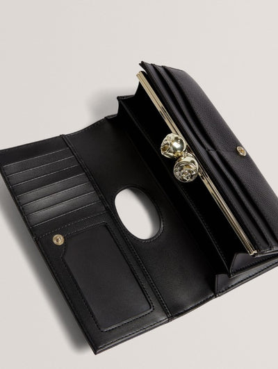 Ted Baker Roosali Detail Leather Large Bobble Purse | Black