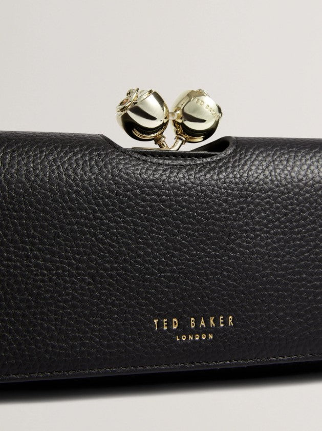 Ted Baker Roosali Detail Leather Large Bobble Purse | Black