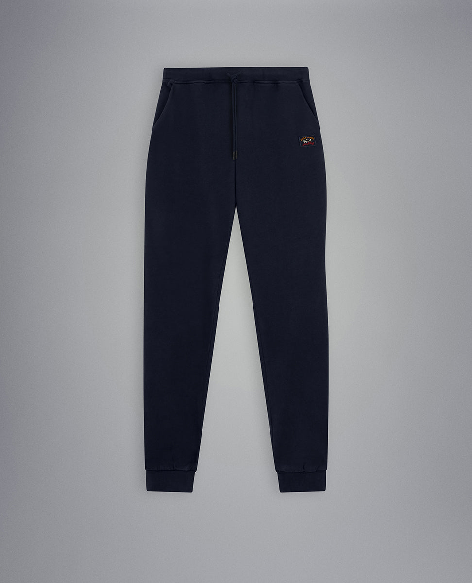 Paul & Shark Cotton Sweatpants with Iconic Badge | Navy