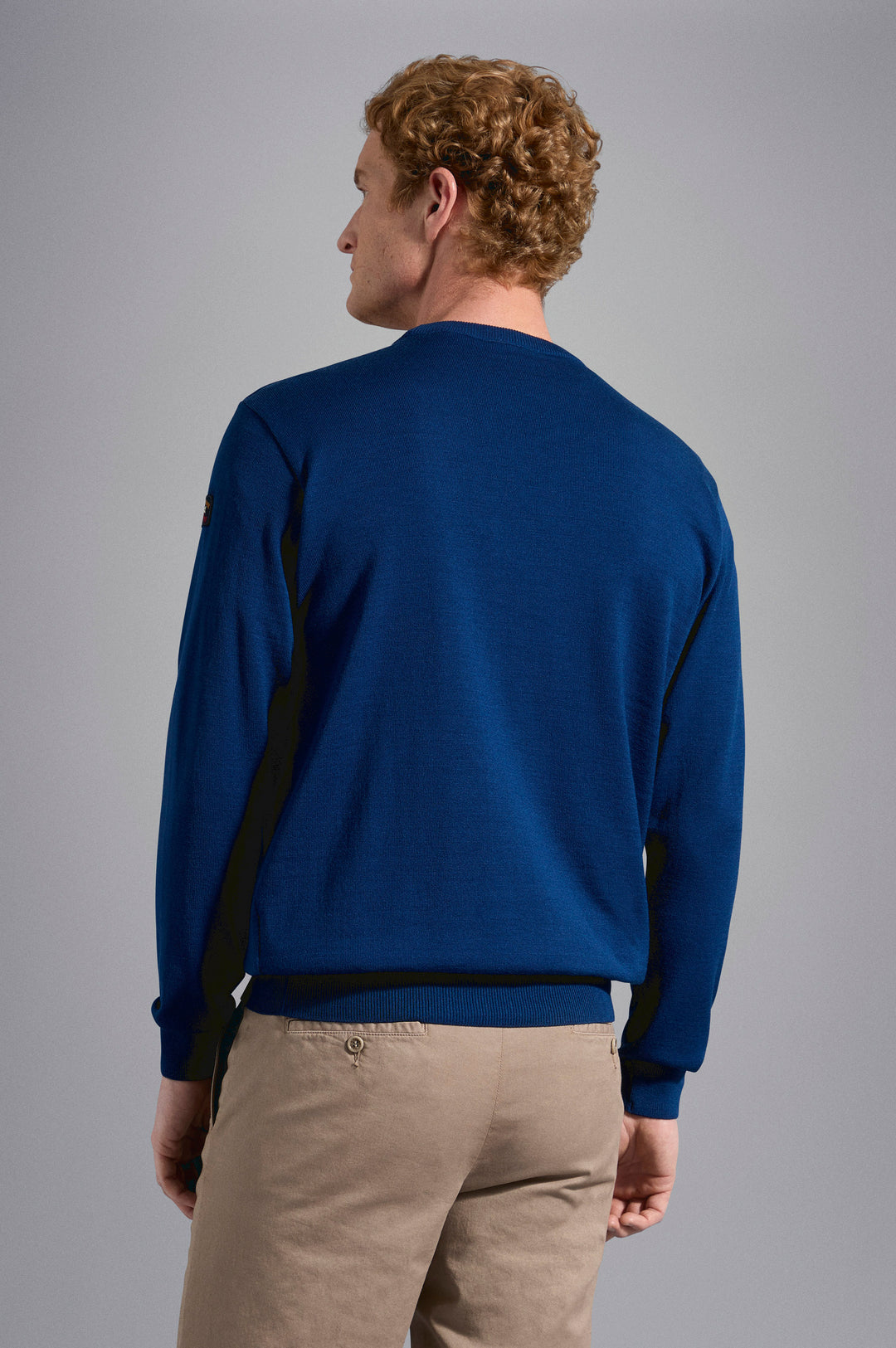 Paul & Shark Merino Wool Crewneck Pullover with Iconic Badge | Blue