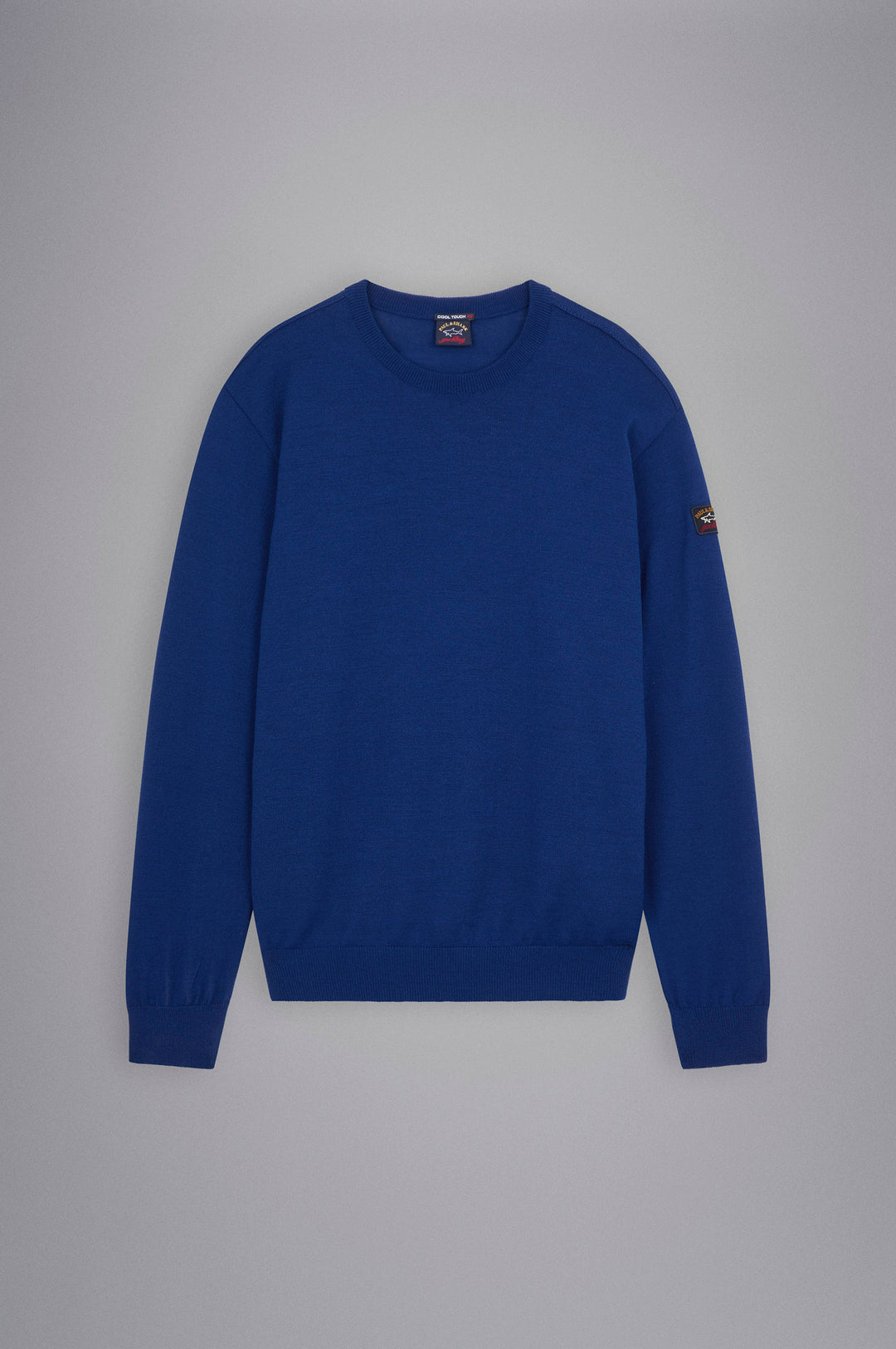 Paul & Shark Merino Wool Crewneck Pullover with Iconic Badge | Blue
