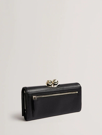 Ted Baker Roosali Detail Leather Large Bobble Purse | Black
