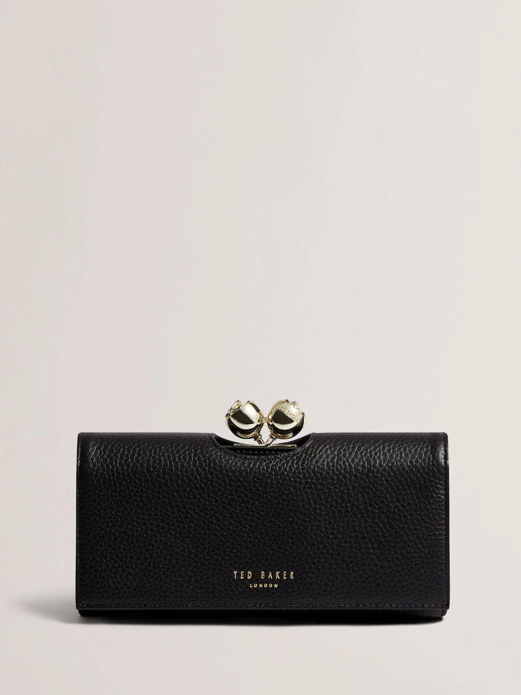 Ted Baker Roosali Detail Leather Large Bobble Purse | Black
