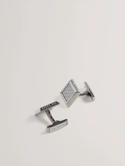 Ted Baker Carder Carbon Cufflinks | Silver