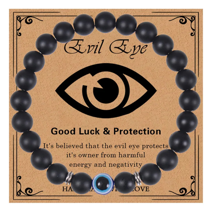 Never Needy Natural Stone Beaded Eye Bracelet | Frosted Stone