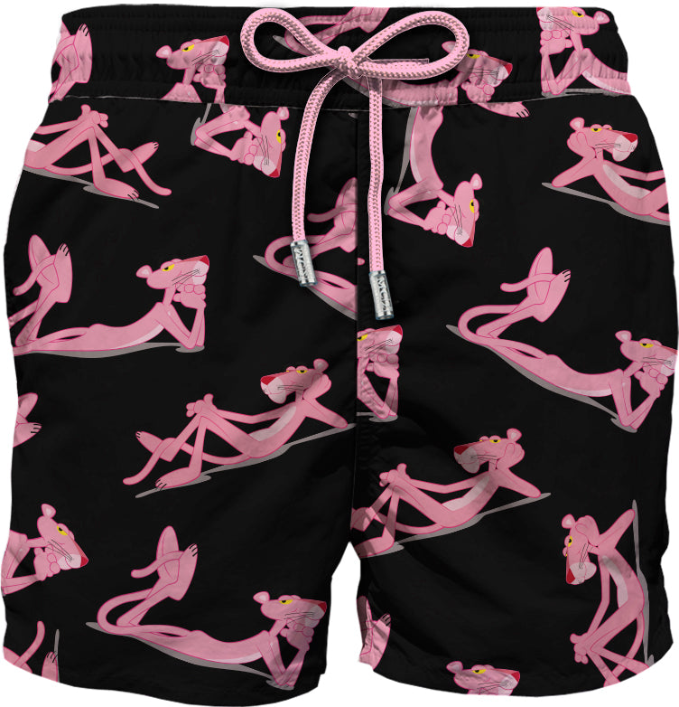 MC2 Saint Barth Mid Length Swim-shorts | Black/Pink