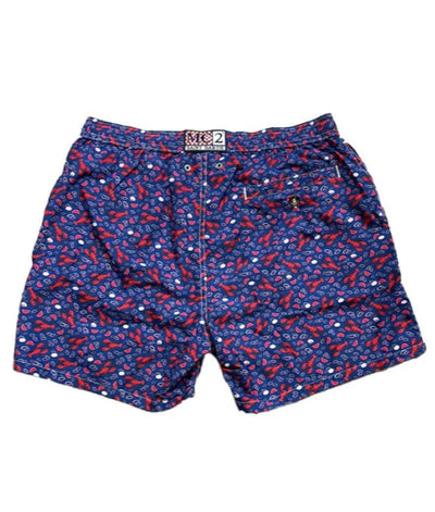 MC2 Saint Barth Lightweight Fabric Swim Shorts Lighting | Navy/Red