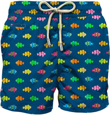 MC2 Saint Barth Lightweight Fabric Swim Shorts Lighting | Navy/Multi