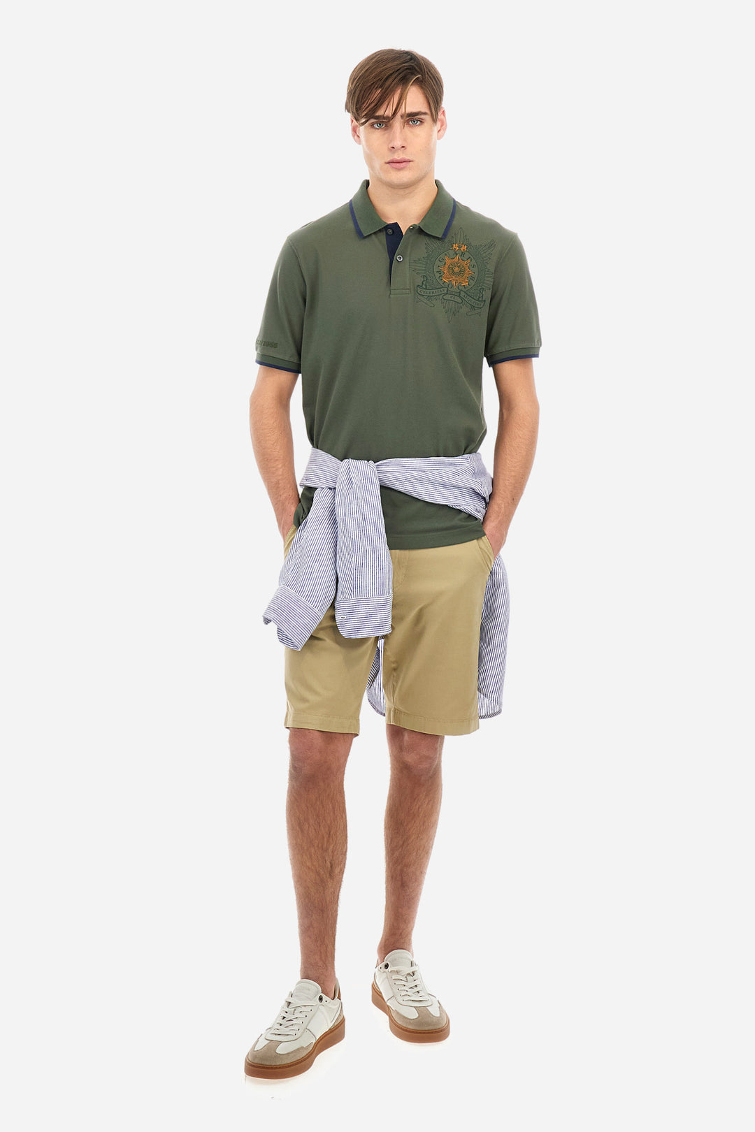 La Martina Regular Fit Cotton Twill Bermuda Shorts – Vardan | Beige