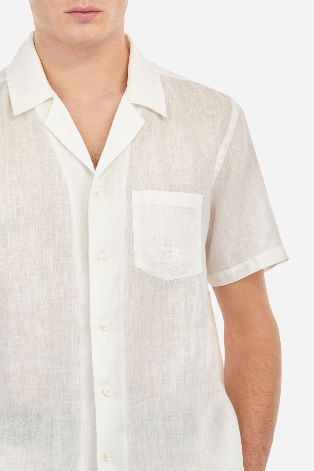 La Martina Regular Fit Linen Canvas Shirt – Varoun | White