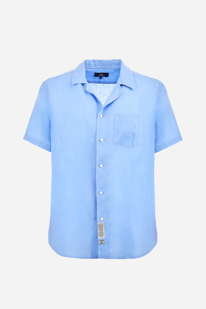 La Martina Regular Fit Linen Canvas Shirt – Varoun | Light Blue