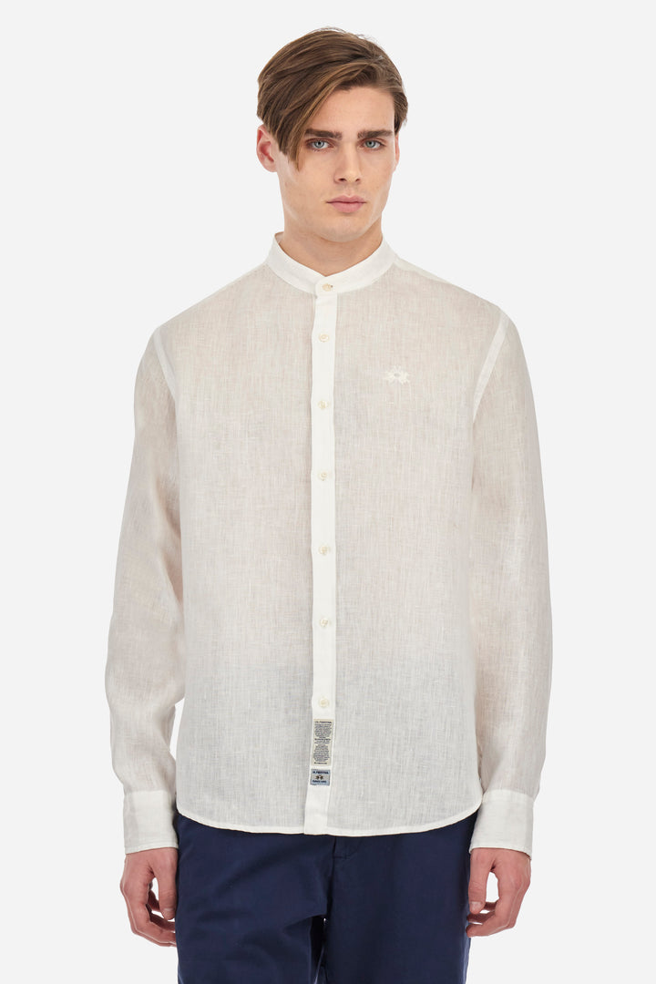La Martina Regular Fit Linen Canvas Shirt – Yasr | White
