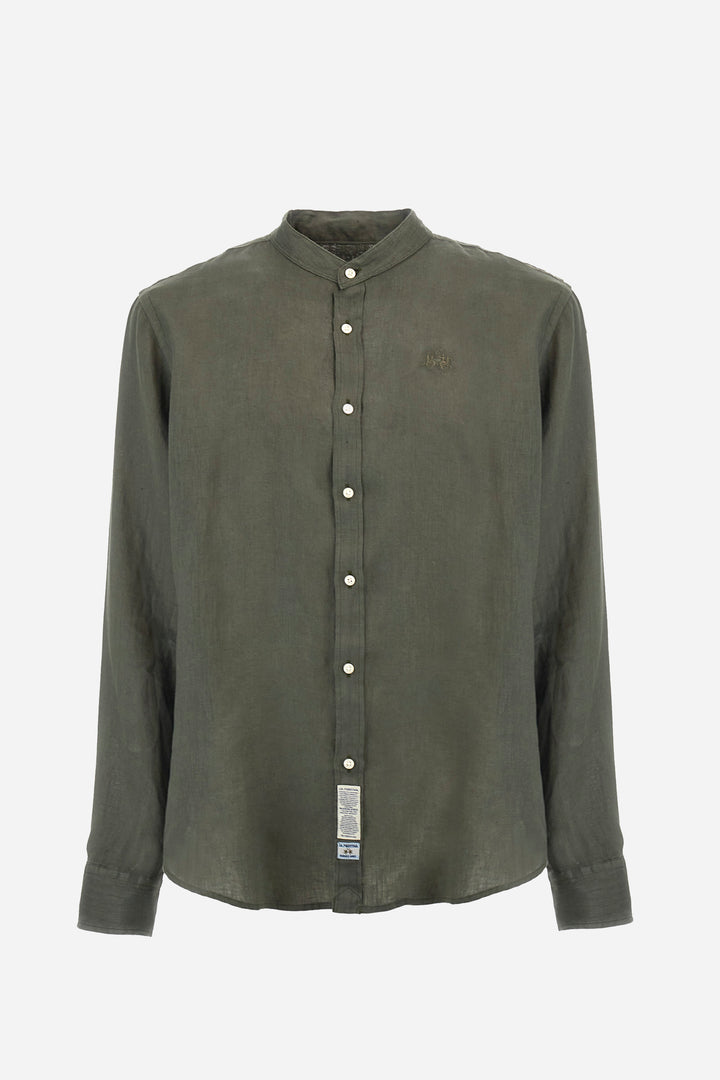 La Martina Regular Fit Linen Canvas Shirt – Yasr | Olive