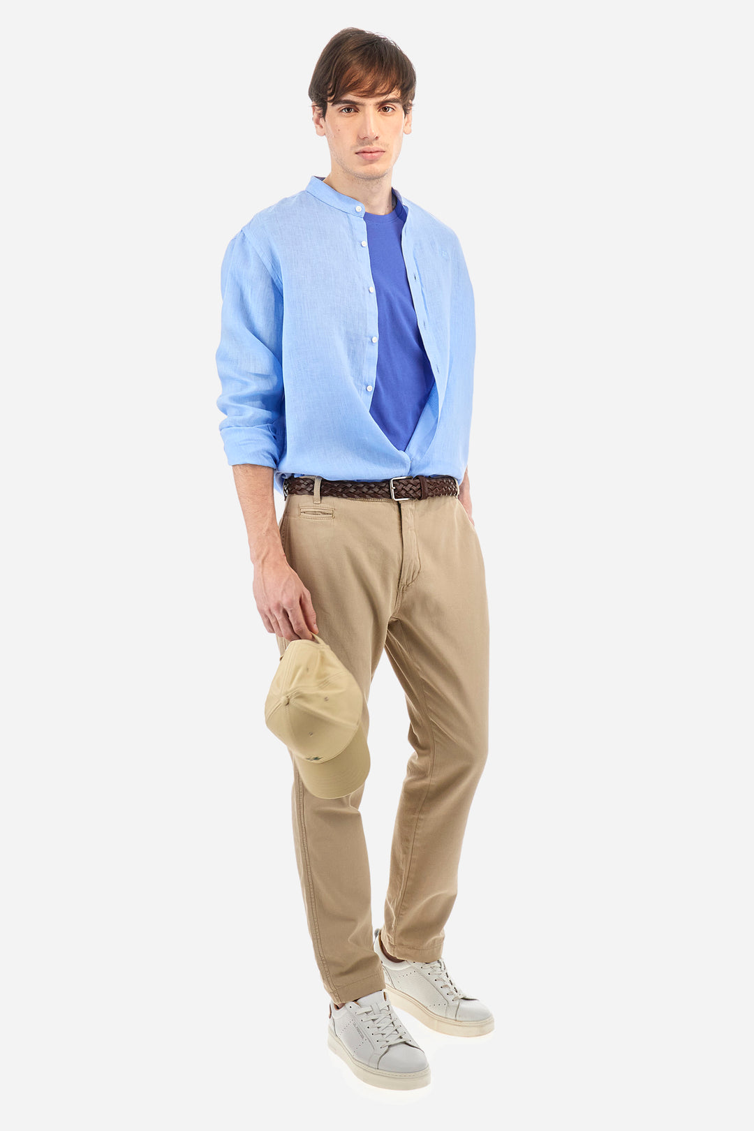 La Martina Regular Fit Linen Canvas Shirt – Yasr | Light Blue