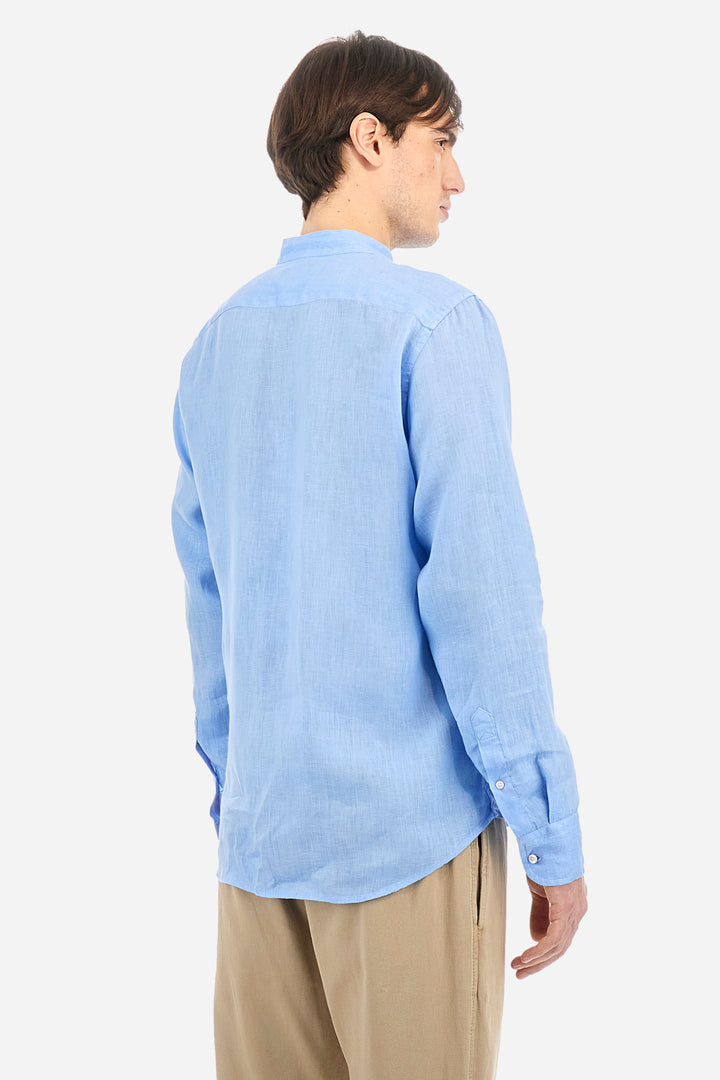 La Martina Regular Fit Linen Canvas Shirt – Yasr | Light Blue