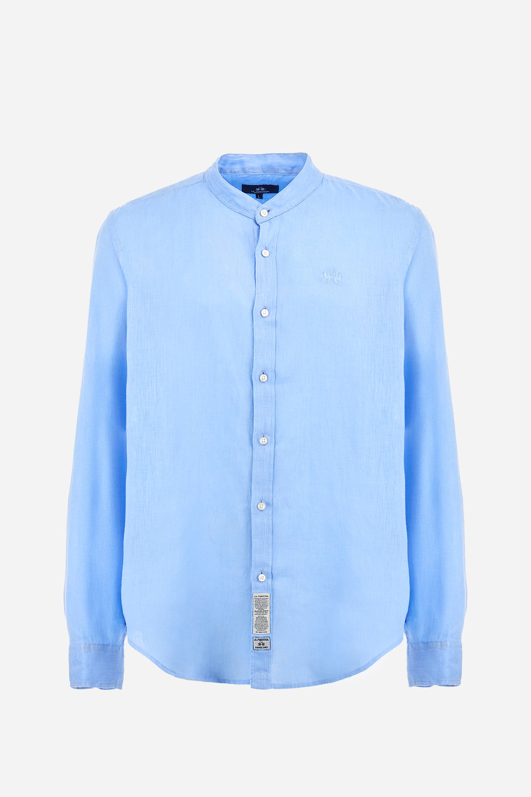 La Martina Regular Fit Linen Canvas Shirt – Yasr | Light Blue
