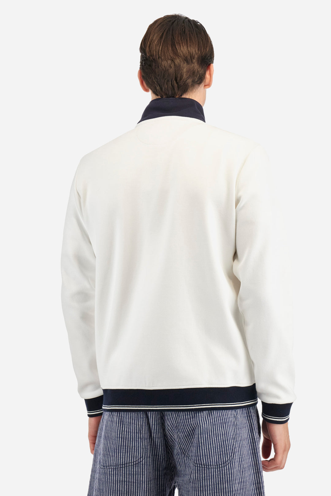 La Martina Regular Fit Cotton Blend Piqué Sweatshirt – Athos | White