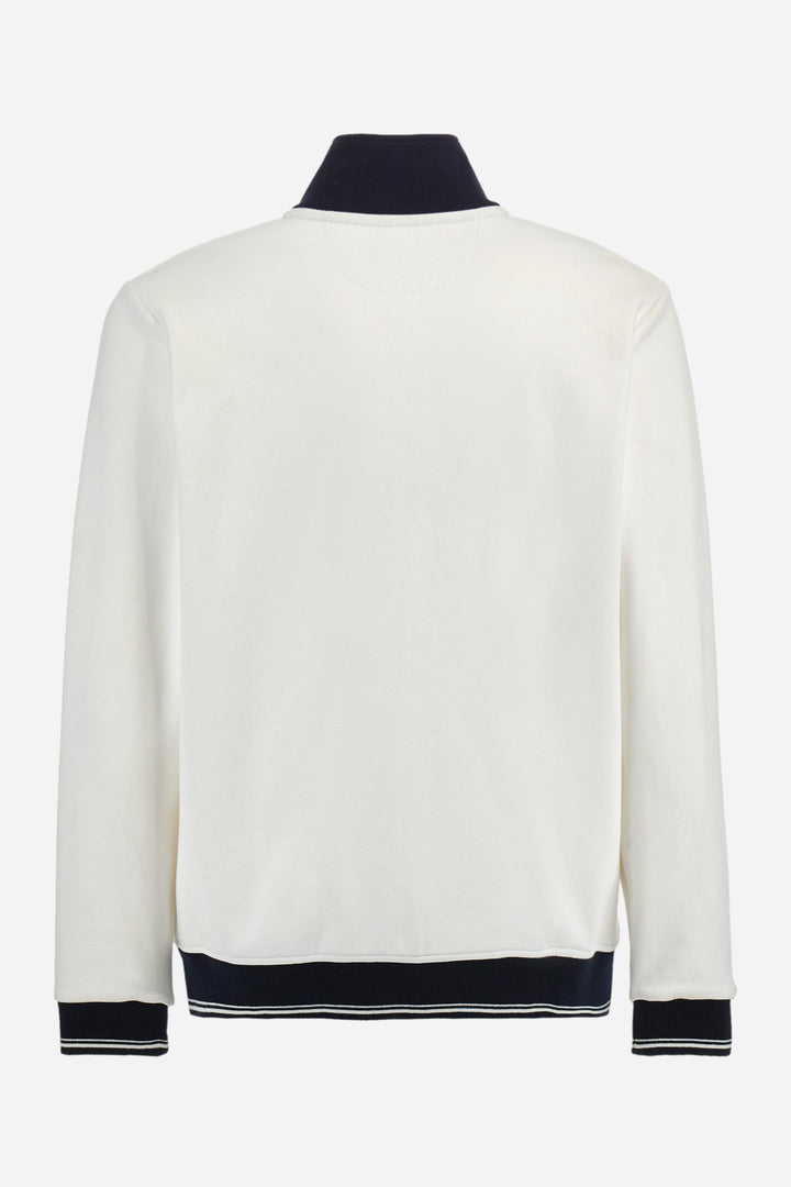 La Martina Regular Fit Cotton Blend Piqué Sweatshirt – Athos | White