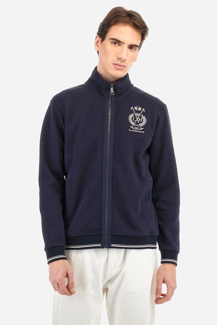 La Martina Regular Fit Cotton Blend Piqué Sweatshirt – Athos | Navy