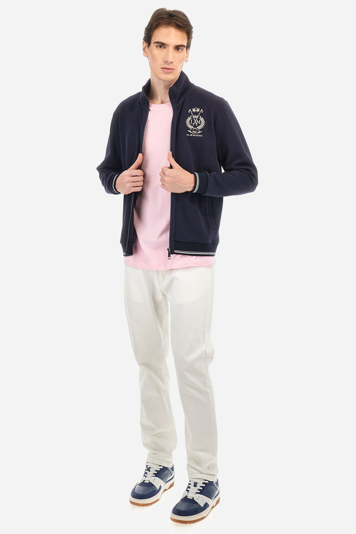 La Martina Regular Fit Cotton Blend Piqué Sweatshirt – Athos | Navy