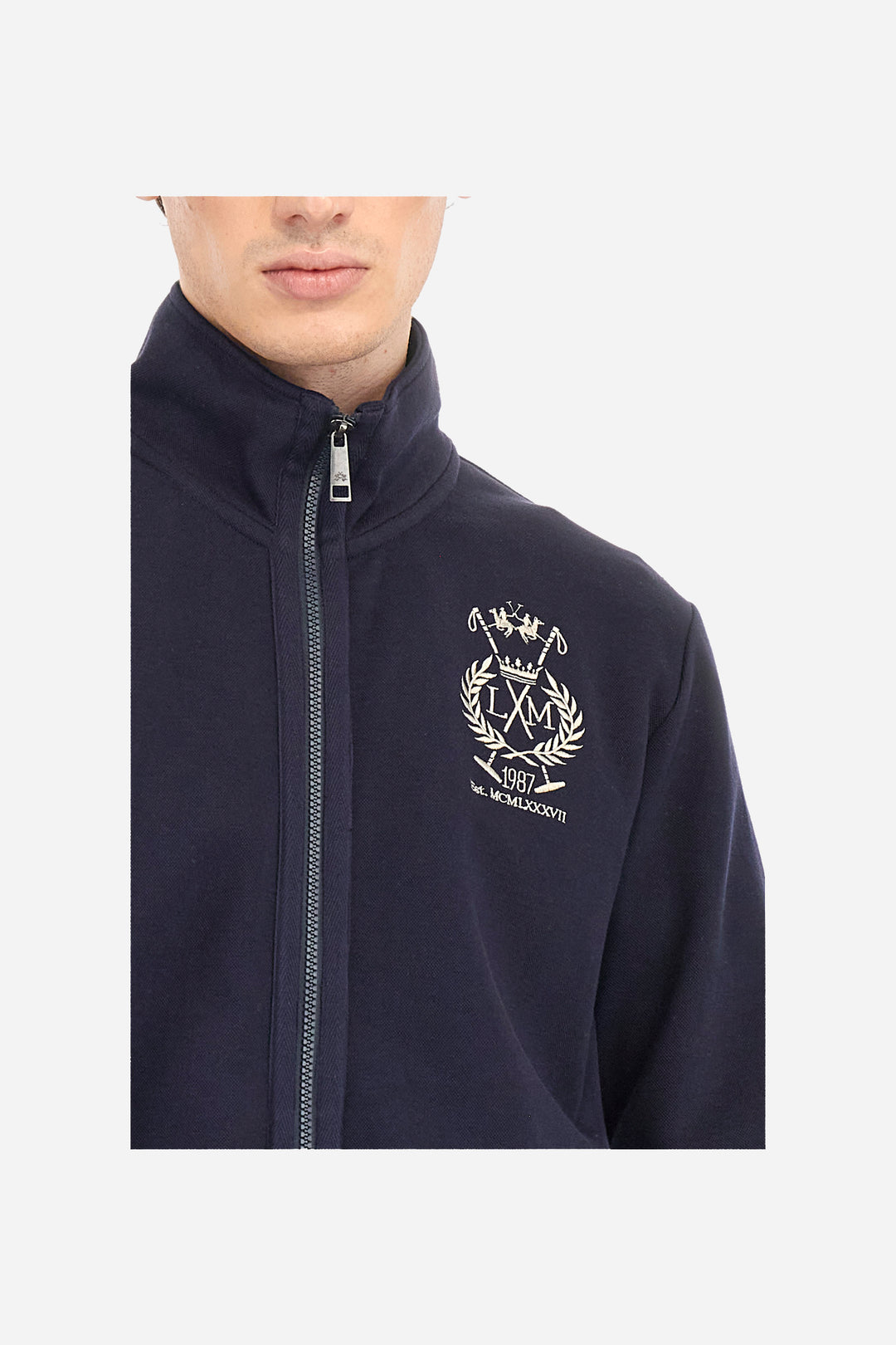 La Martina Regular Fit Cotton Blend Piqué Sweatshirt – Athos | Navy