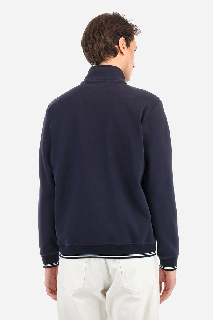 La Martina Regular Fit Cotton Blend Piqué Sweatshirt – Athos | Navy