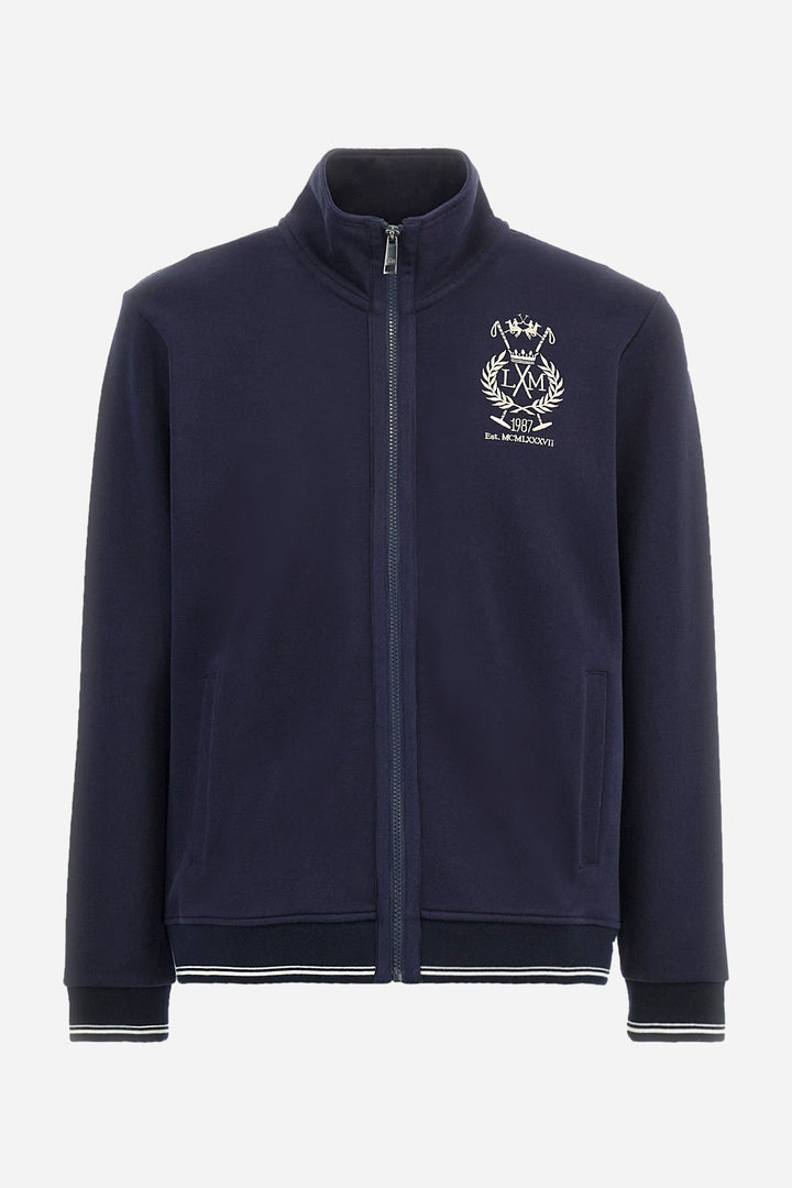 La Martina Regular Fit Cotton Blend Piqué Sweatshirt – Athos | Navy