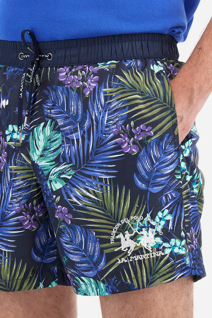 La Martina Regular-Fit Swimwear in Synthetic Fabric - Adan | Blue Multi