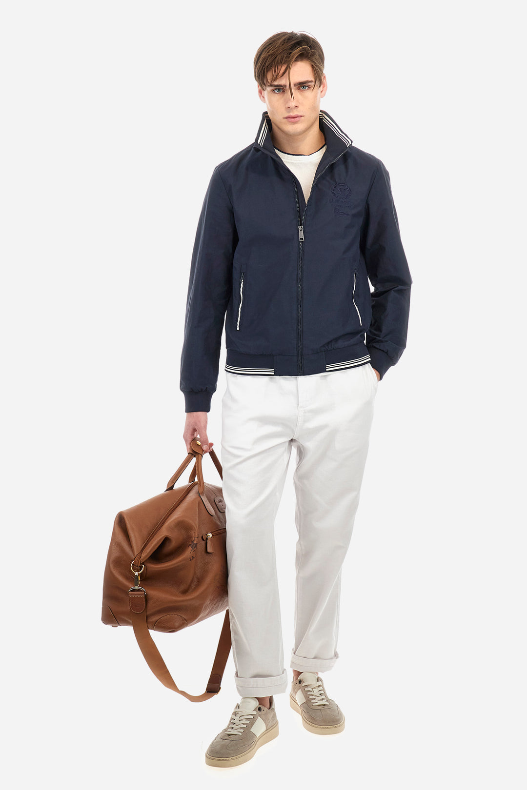 La Martina Regular-fit jacket in mixed cotton - Abraham | Navy