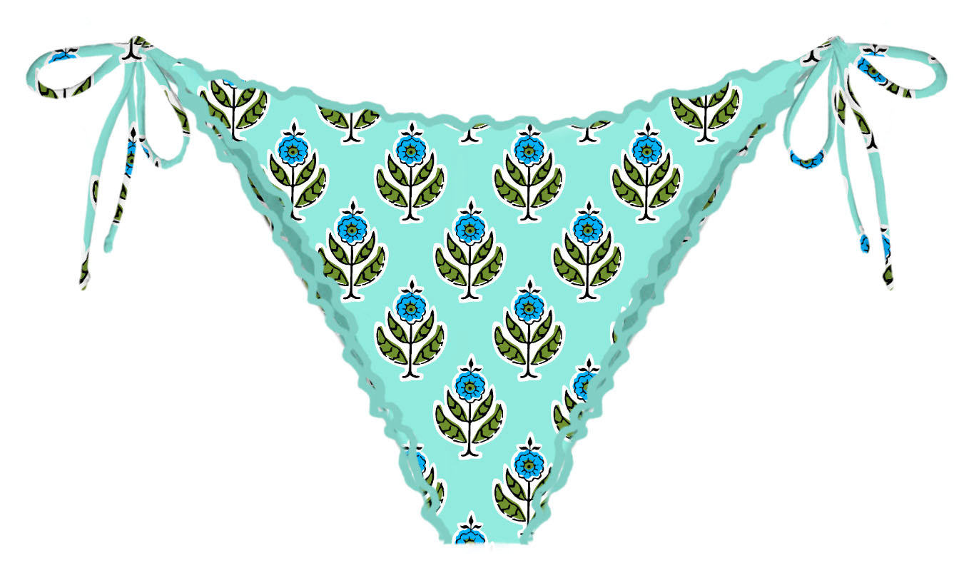 MC2 Saint Barth Women's Frou Frou Triangle Bikini and Bottom | Sky Blue