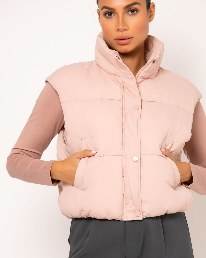 Never Needy Bomber Gilet | Salmon