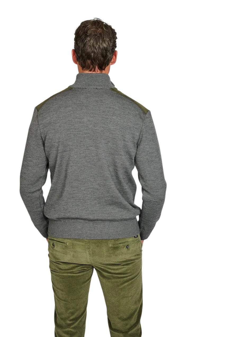 Paul & Shark Velvet Soft Cool Touch Wool Half Zip Sweater | Grey