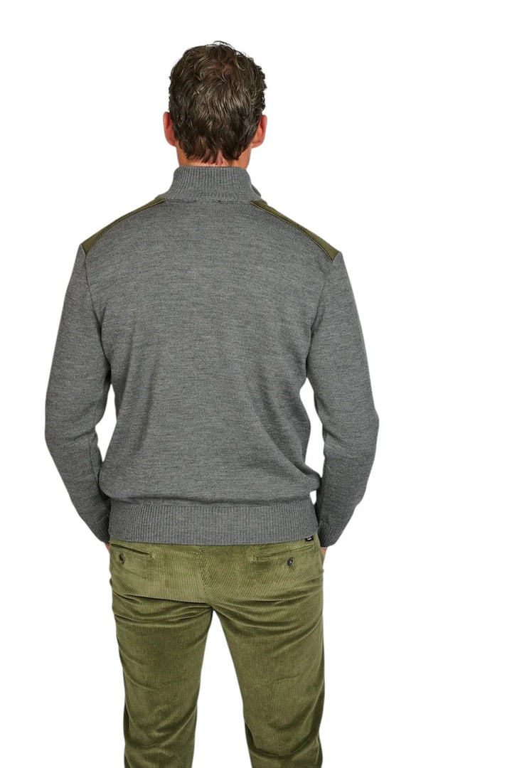 Paul & Shark Velvet Soft Cool Touch Wool Half Zip Sweater | Grey
