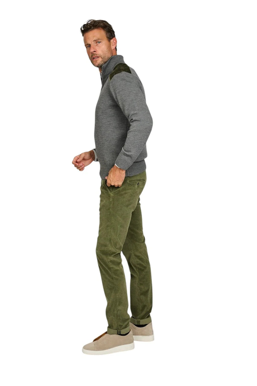 Paul & Shark Velvet Soft Cool Touch Wool Half Zip Sweater | Grey
