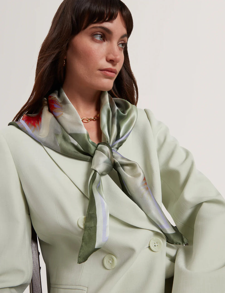 Ted Baker Jainne Waterlily Print Silk Square Scarf | Green