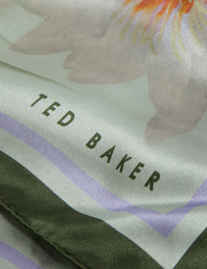 Ted Baker Jainne Waterlily Print Silk Square Scarf | Green