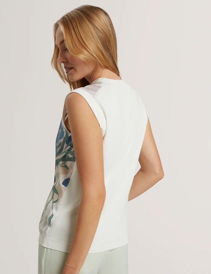 Ted Baker Floral Printed Front Knit Tank Top | Multi Pink