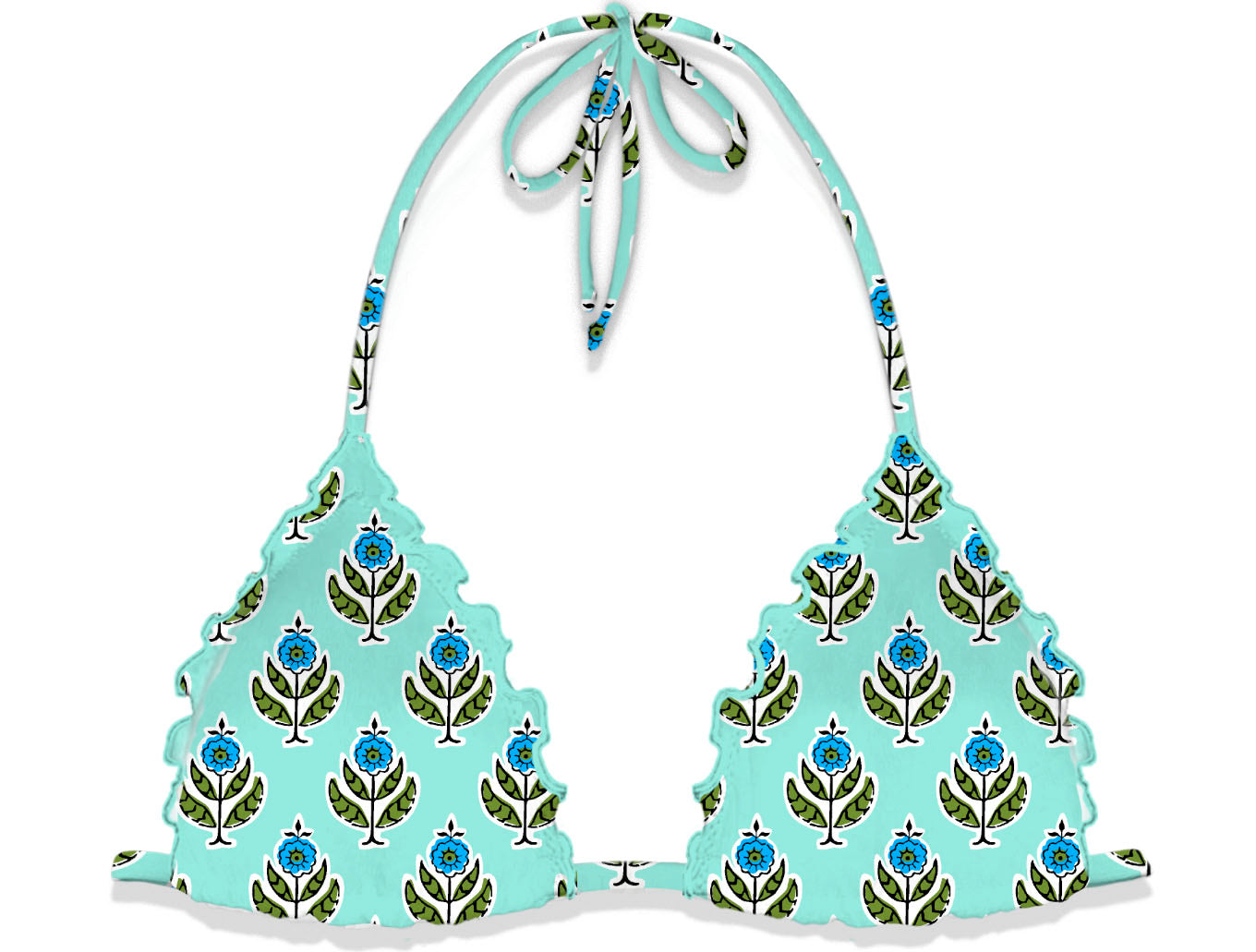 MC2 Saint Barth Women's Frou Frou Triangle Bikini and Bottom | Sky Blue