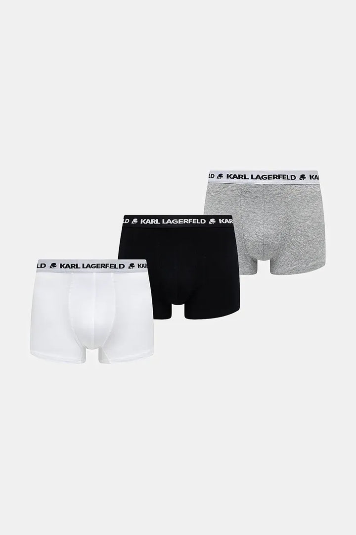 Karl Lagerfeld Logo Monochrome Trunk 3 Pieces | Black/Grey/White