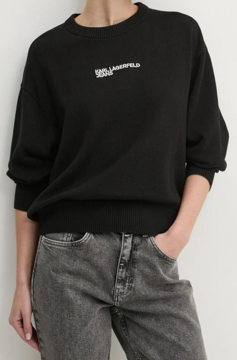 Karl Lagerfeld Logo Knit Sweater | Black