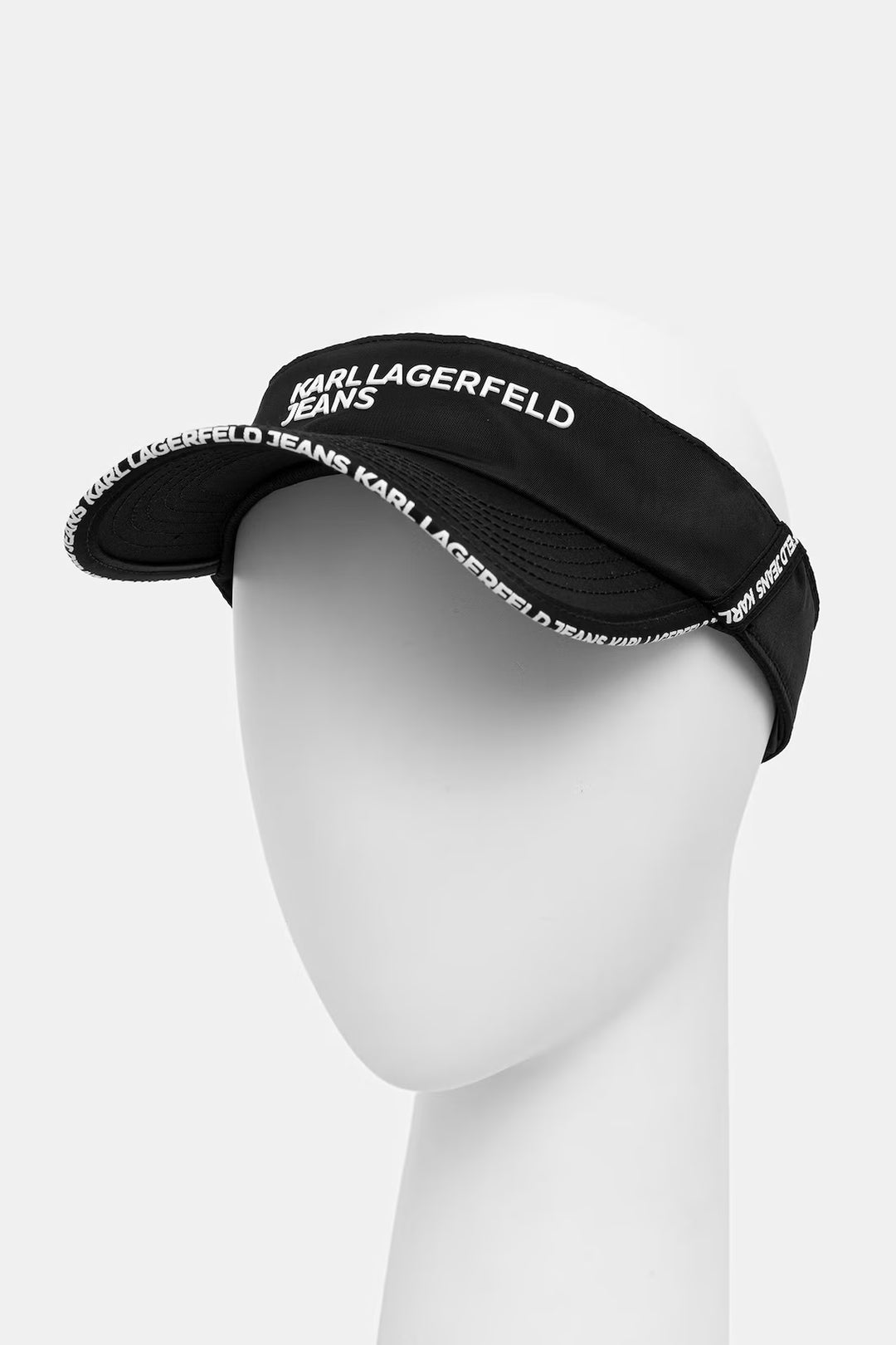 Karl Lagerfeld Nylon Logo Tape Visor | Black