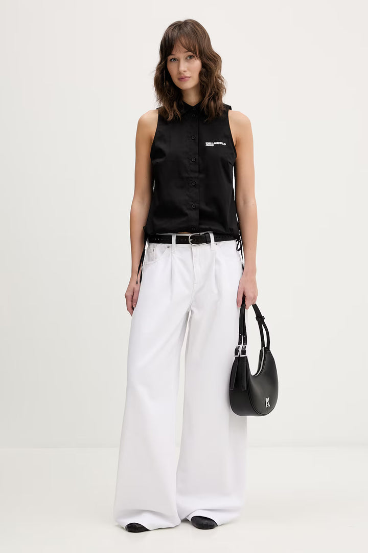 Karl Lagerfeld Sleeveless Blouse Shirt | Black