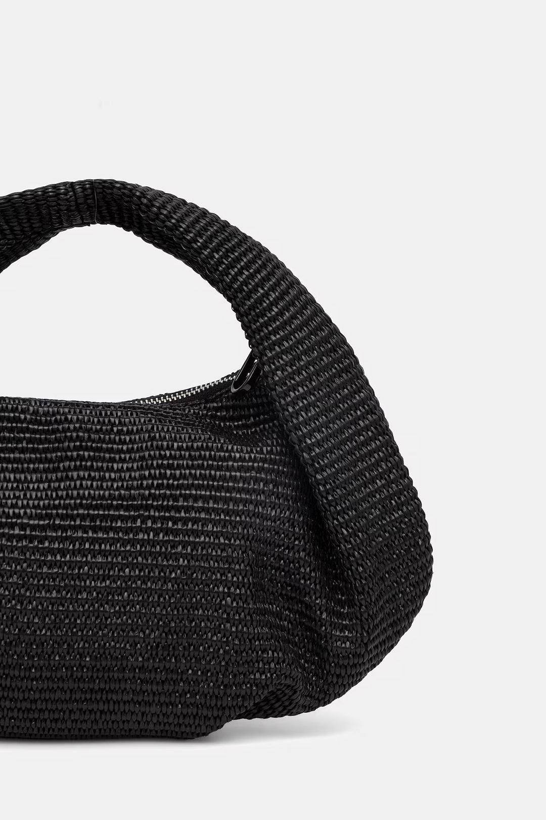 Karl Lagerfeld Box Logo Raffia Hobo Bag | Black